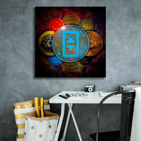 Image of 'THETA Network Crypto Pyramid,' Canvas Wall Art,26x26