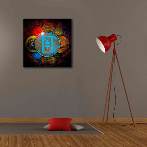 Image of 'THETA Network Crypto Pyramid,' Canvas Wall Art,26x26