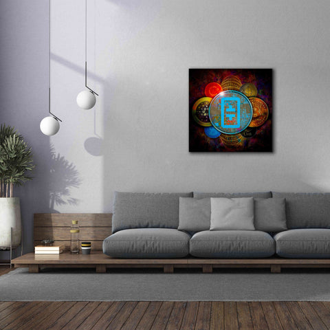 Image of 'THETA Network Crypto Pyramid,' Canvas Wall Art,37x37