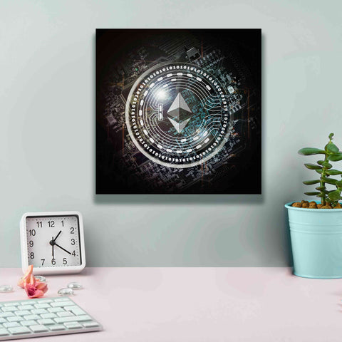 Image of 'Eth Ethereum Crypto Coin' by Portfolio Giclee Canvas Wall Art,12x12