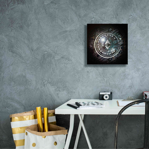 Image of 'Eth Ethereum Crypto Coin' by Portfolio Giclee Canvas Wall Art,12x12