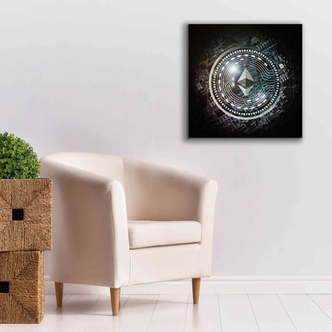 Image of 'Eth Ethereum Crypto Coin' by Portfolio Giclee Canvas Wall Art,26x26