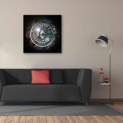 Image of 'Eth Ethereum Crypto Coin' by Portfolio Giclee Canvas Wall Art,37x37