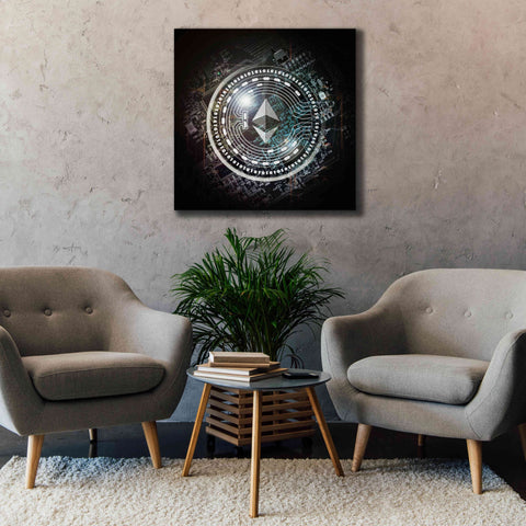 Image of 'Eth Ethereum Crypto Coin' by Portfolio Giclee Canvas Wall Art,37x37
