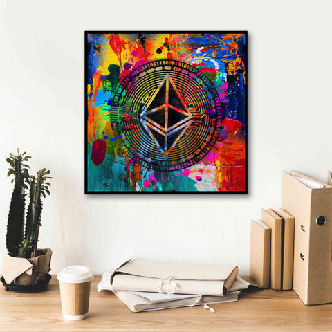 Image of 'Eth Ethereum Crypto In Color' by Portfolio Giclee Canvas Wall Art,18x18