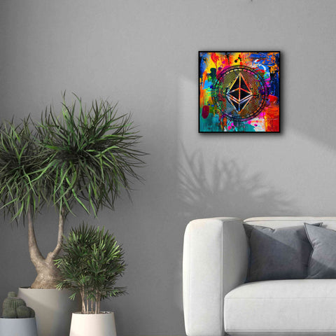 Image of 'Eth Ethereum Crypto In Color' by Portfolio Giclee Canvas Wall Art,18x18