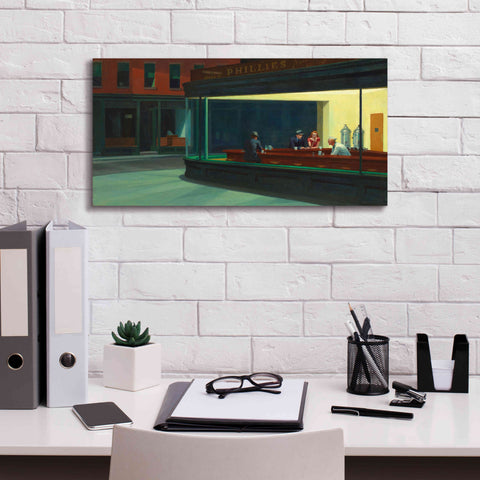 Image of 'Nighthawks, 1942' by Edward Hopper, Giclee Canvas Wall Art,24x12