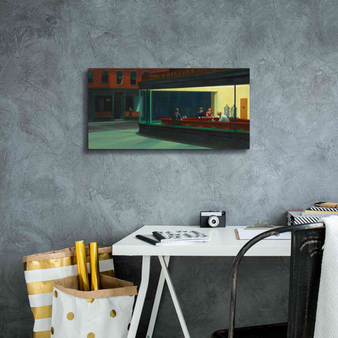 Image of 'Nighthawks, 1942' by Edward Hopper, Giclee Canvas Wall Art,24x12