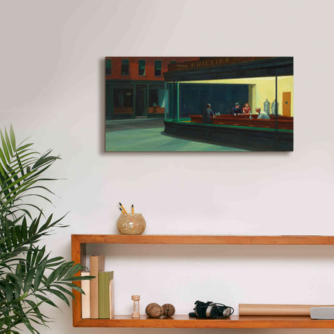 Image of 'Nighthawks, 1942' by Edward Hopper, Giclee Canvas Wall Art,24x12