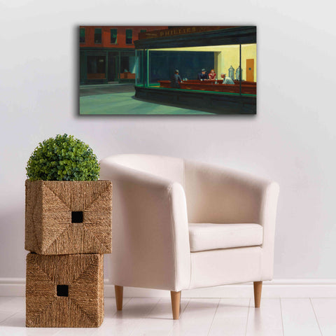 Image of 'Nighthawks, 1942' by Edward Hopper, Giclee Canvas Wall Art,40x20