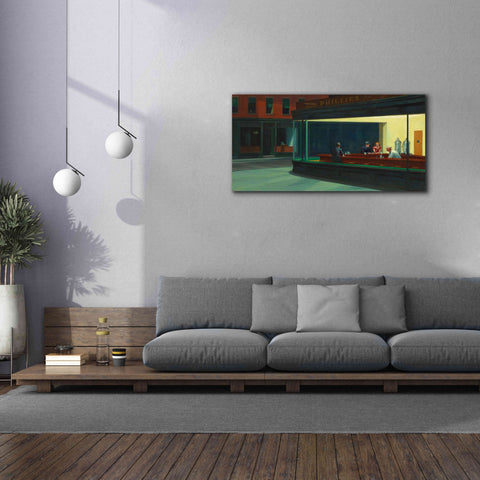 Image of 'Nighthawks, 1942' by Edward Hopper, Giclee Canvas Wall Art,60x30