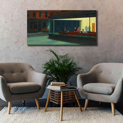 Image of 'Nighthawks, 1942' by Edward Hopper, Giclee Canvas Wall Art,60x30