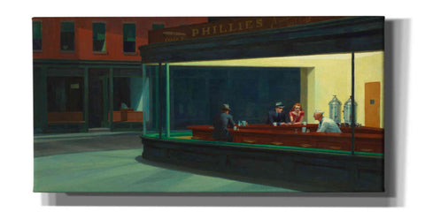 Image of 'Nighthawks, 1942' by Edward Hopper, Giclee Canvas Wall Art