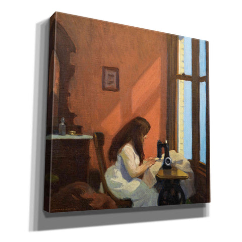 Image of 'Girl At Sewing Maching, 1921' by Edward Hopper, Giclee Canvas Wall Art