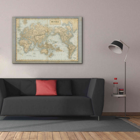Image of 'The World Map Neutral' by Wild Apple Portfolio, Canvas Wall Art,60x40