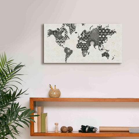 Image of 'Kami Map - No Border' by Kathrine Lovell, Canvas Wall Art,24x12