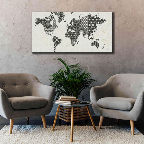 Image of 'Kami Map - No Border' by Kathrine Lovell, Canvas Wall Art,60x30