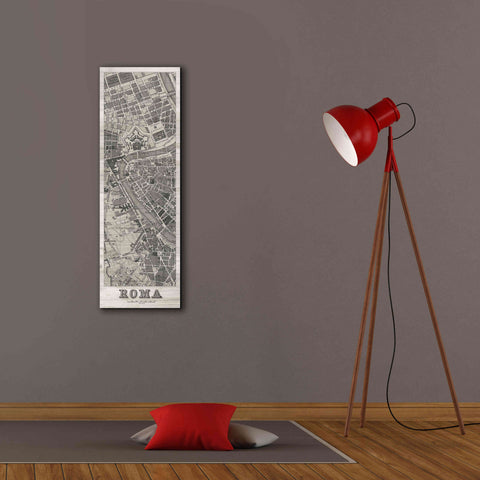 Image of 'Roma Map Panel on Wood' by Wild Apple Portfolio, Canvas Wall Art,12x36