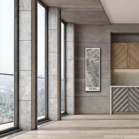 Image of 'Roma Map Panel on Wood' by Wild Apple Portfolio, Canvas Wall Art,20x60