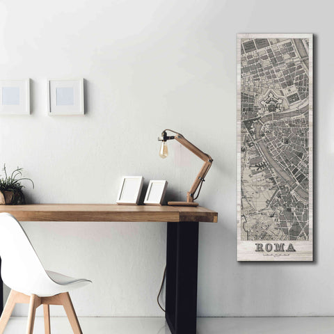 Image of 'Roma Map Panel on Wood' by Wild Apple Portfolio, Canvas Wall Art,20x60