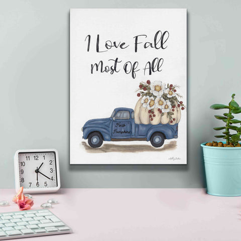 Image of 'I Love Fall Most of All' by Ashley Justice, Giclee Canvas Wall Art,12x16