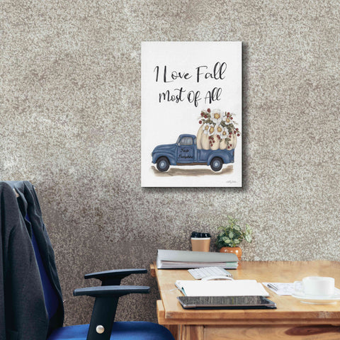 Image of 'I Love Fall Most of All' by Ashley Justice, Giclee Canvas Wall Art,18x26