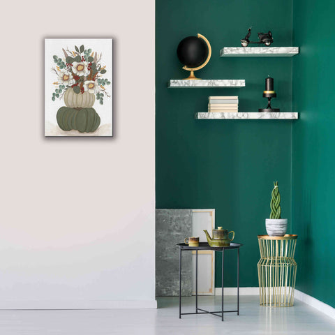 Image of 'Floral Pumpkin Stack' by Ashley Justice, Giclee Canvas Wall Art,18x26