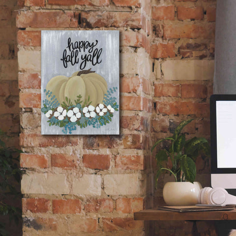Image of 'Happy Fall Y'All' by Ashley Justice, Giclee Canvas Wall Art,12x16