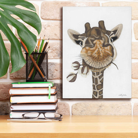 Image of 'Giraffe with Cotton' by Ashley Justice, Giclee Canvas Wall Art,12x16