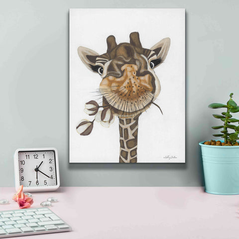 Image of 'Giraffe with Cotton' by Ashley Justice, Giclee Canvas Wall Art,12x16