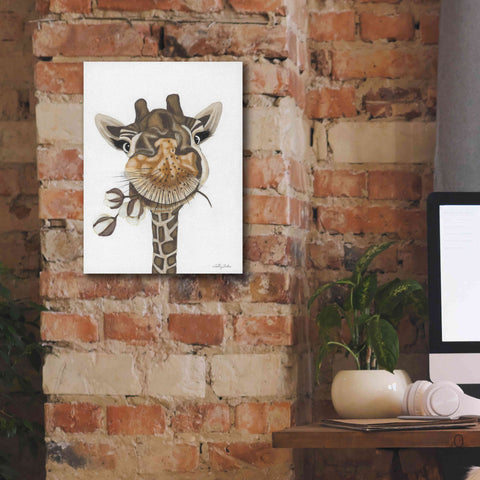 Image of 'Giraffe with Cotton' by Ashley Justice, Giclee Canvas Wall Art,12x16