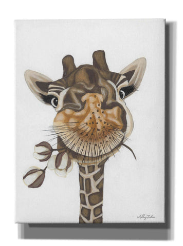 Image of 'Giraffe with Cotton' by Ashley Justice, Giclee Canvas Wall Art