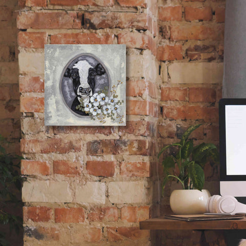 Image of 'Framed Cow' by Ashley Justice, Giclee Canvas Wall Art,12x12