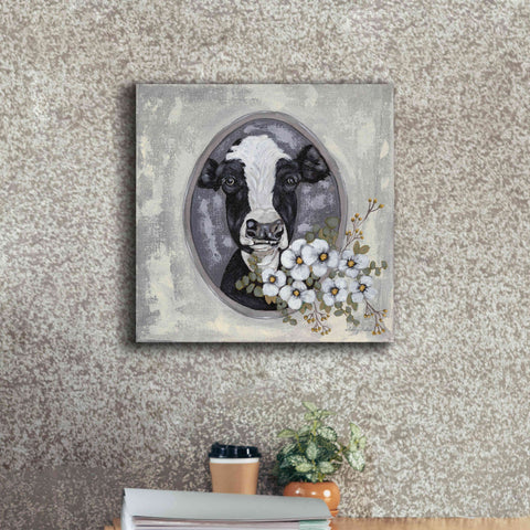 Image of 'Framed Cow' by Ashley Justice, Giclee Canvas Wall Art,18x18