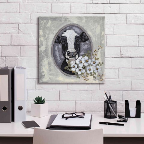 Image of 'Framed Cow' by Ashley Justice, Giclee Canvas Wall Art,18x18