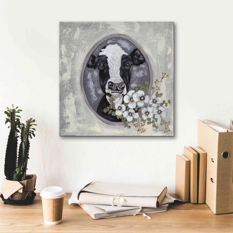 Image of 'Framed Cow' by Ashley Justice, Giclee Canvas Wall Art,18x18