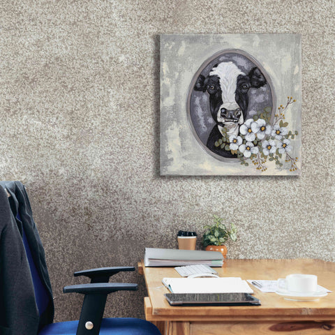 Image of 'Framed Cow' by Ashley Justice, Giclee Canvas Wall Art,26x26