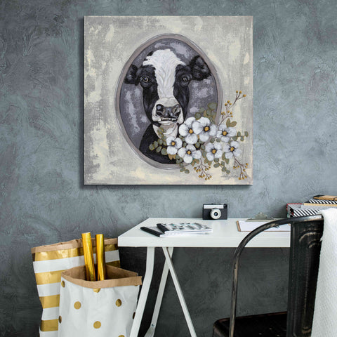 Image of 'Framed Cow' by Ashley Justice, Giclee Canvas Wall Art,26x26