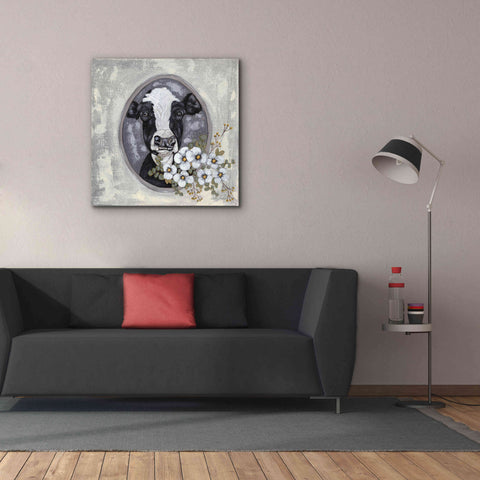 Image of 'Framed Cow' by Ashley Justice, Giclee Canvas Wall Art,37x37