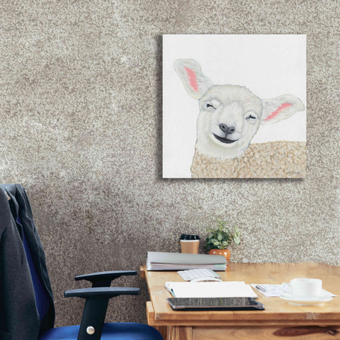 Image of 'Smiling Sheep' by Ashley Justice, Giclee Canvas Wall Art,26x26