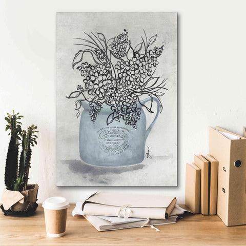 Image of 'Sketchy Floral Enamel Pot' by Julie Norkus, Giclee Canvas Wall Art,18x26