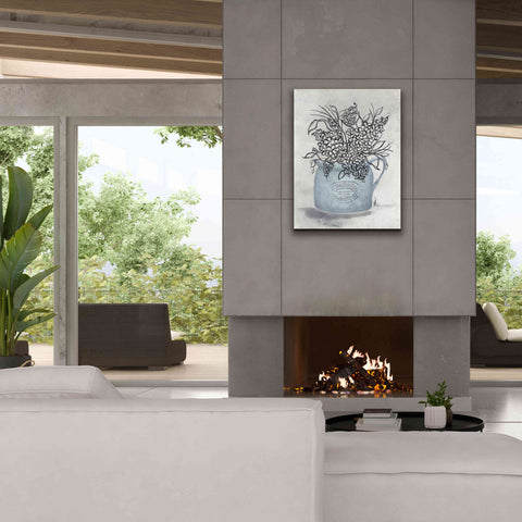 Image of 'Sketchy Floral Enamel Pot' by Julie Norkus, Giclee Canvas Wall Art,26x34