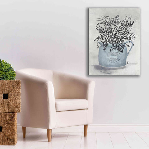 Image of 'Sketchy Floral Enamel Pot' by Julie Norkus, Giclee Canvas Wall Art,26x34