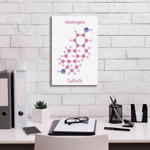 Image of 'Oestrogen Molecule' by Epic Portfolio, Giclee Canvas Wall Art,12x18