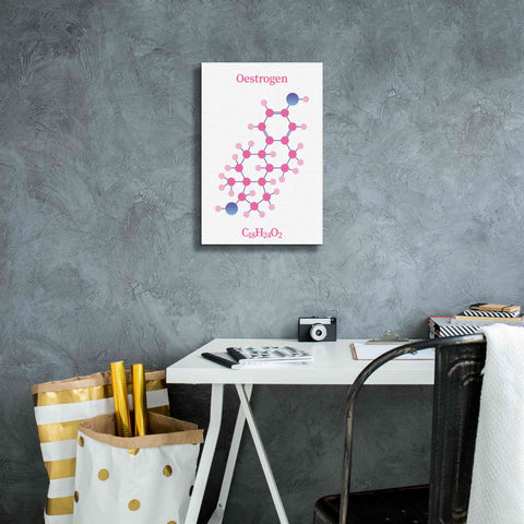 Image of 'Oestrogen Molecule' by Epic Portfolio, Giclee Canvas Wall Art,12x18
