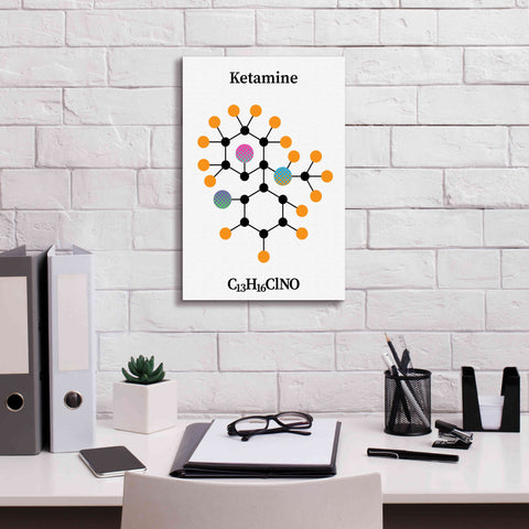 Image of 'Ketamine Molecule' by Epic Portfolio, Giclee Canvas Wall Art,12x18