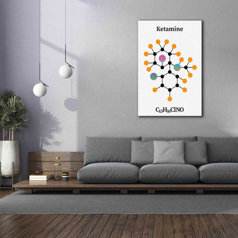 Image of 'Ketamine Molecule' by Epic Portfolio, Giclee Canvas Wall Art,40x60