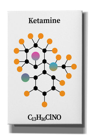 Image of 'Ketamine Molecule' by Epic Portfolio, Giclee Canvas Wall Art