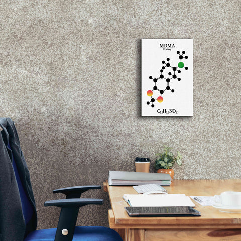 Image of 'MDMA Molecule' by Epic Portfolio, Giclee Canvas Wall Art,12x18