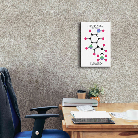 Image of 'Serotonin Molecule' by Epic Portfolio, Giclee Canvas Wall Art,12x18